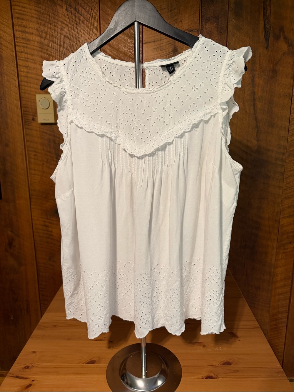 Torrid Cottagecore Coquette White Eyelet Lace Ruffle Plus Sz 2 Top Short Sleeve